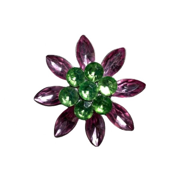 Pink Rhinestone Brooch 1.75” - Picture 1 of 5
